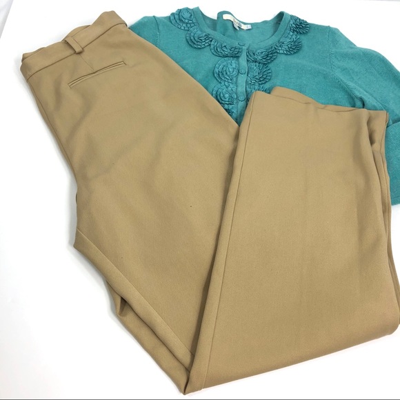 Sigrid Olsen Pants - Sigrid Olsen Caramel Straight Leg Button Pants 12